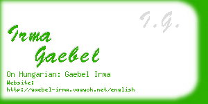 irma gaebel business card